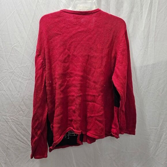 Vintage 90s 2000s dog puppy Christmas knit plus size sweater cardigan - Picture 2 of 5